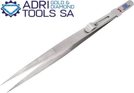 SWISS LOCKING TWEEZERS WITH MEDIUM POINT