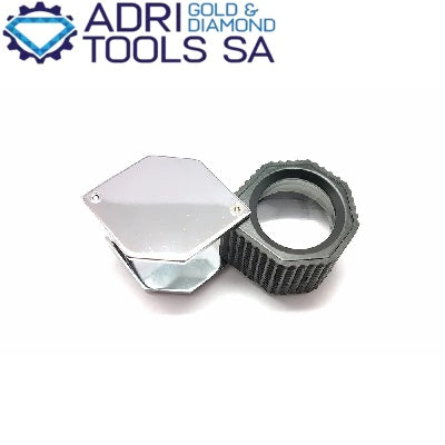 21MM HEXAGONAL TRIPLET RUBBER GRIP LOUPE 10X