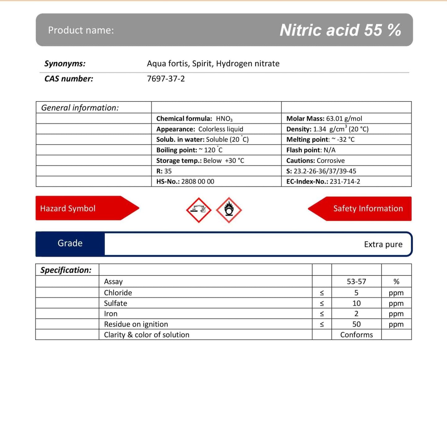 20NALT - 25L NITRIC ACID 55-60%